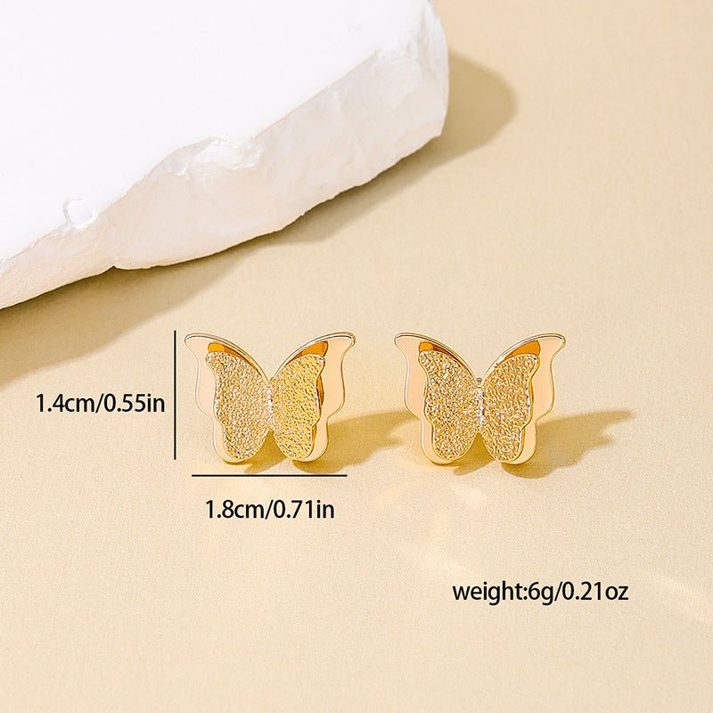 Korean Frosted Butterfly Earrings - Wholesale Women's Accessories