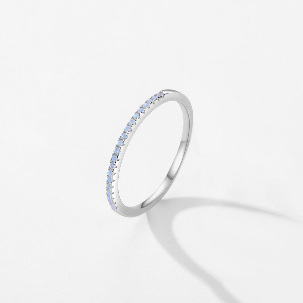 Simple Sterling Silver Blue Crystal Ring