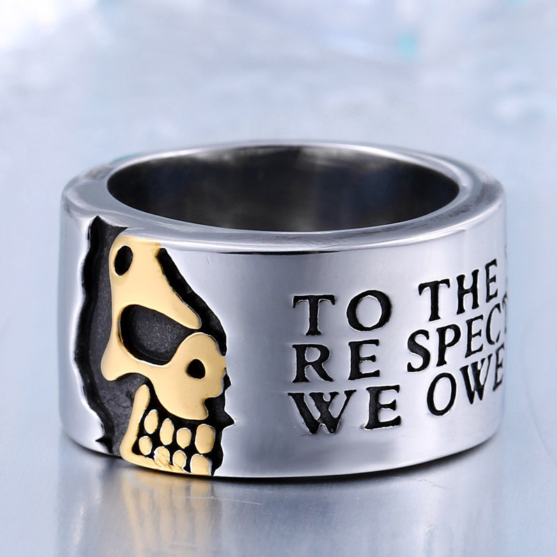 Cross-Border Vintage Punk Stainless Steel Ring for Men - European and American Skull Design Titanium Steel Wholesale