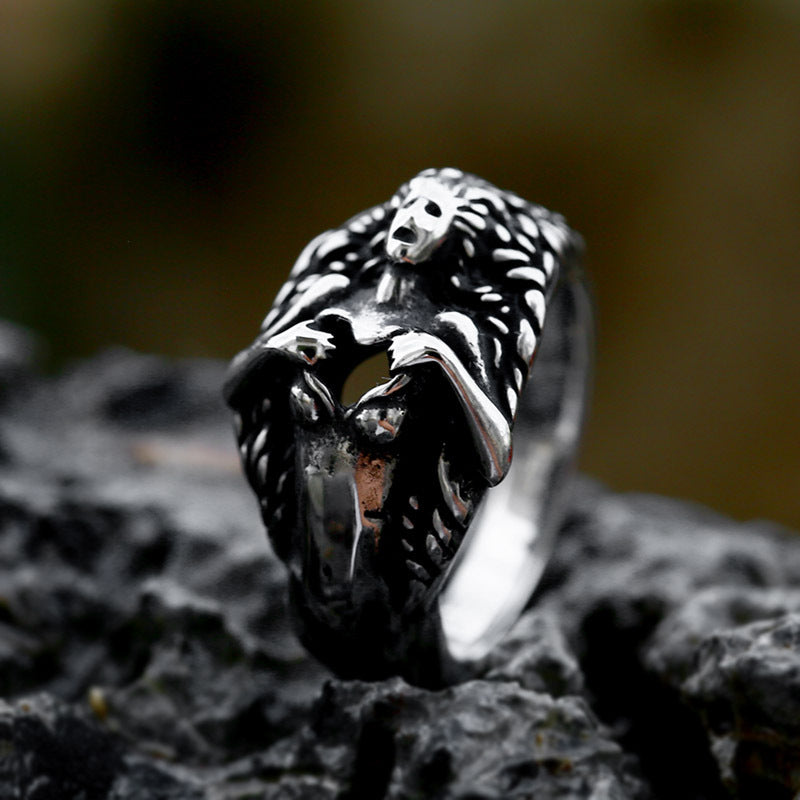 Retro Gothic Titanium Steel Men's Ring - Wholesale Venus Muse Collection