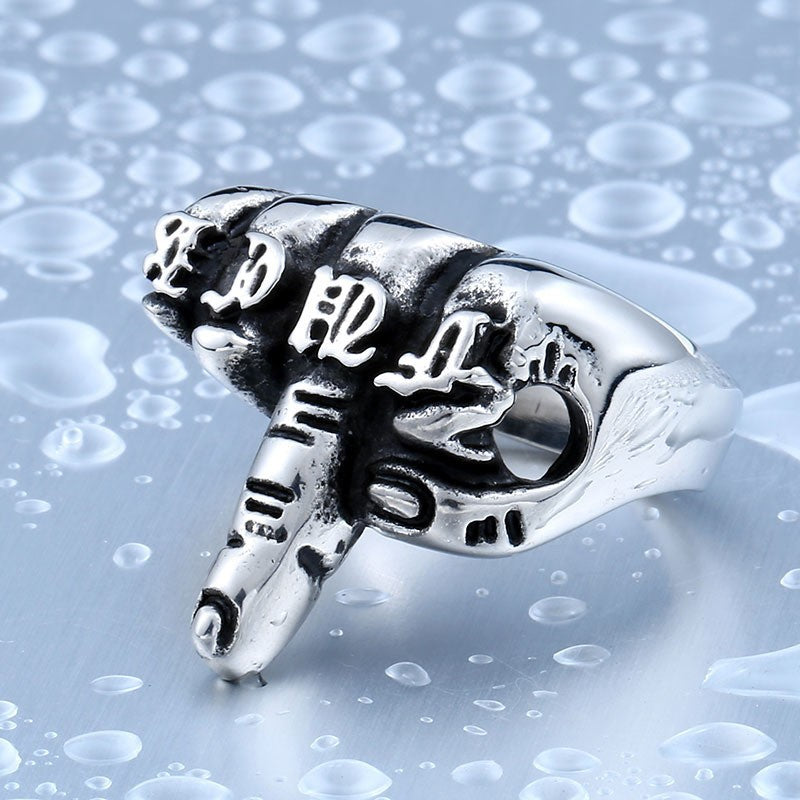 Punk-Inspired Stainless Steel Skull Ring for Men - Alternative Jewelry Collection