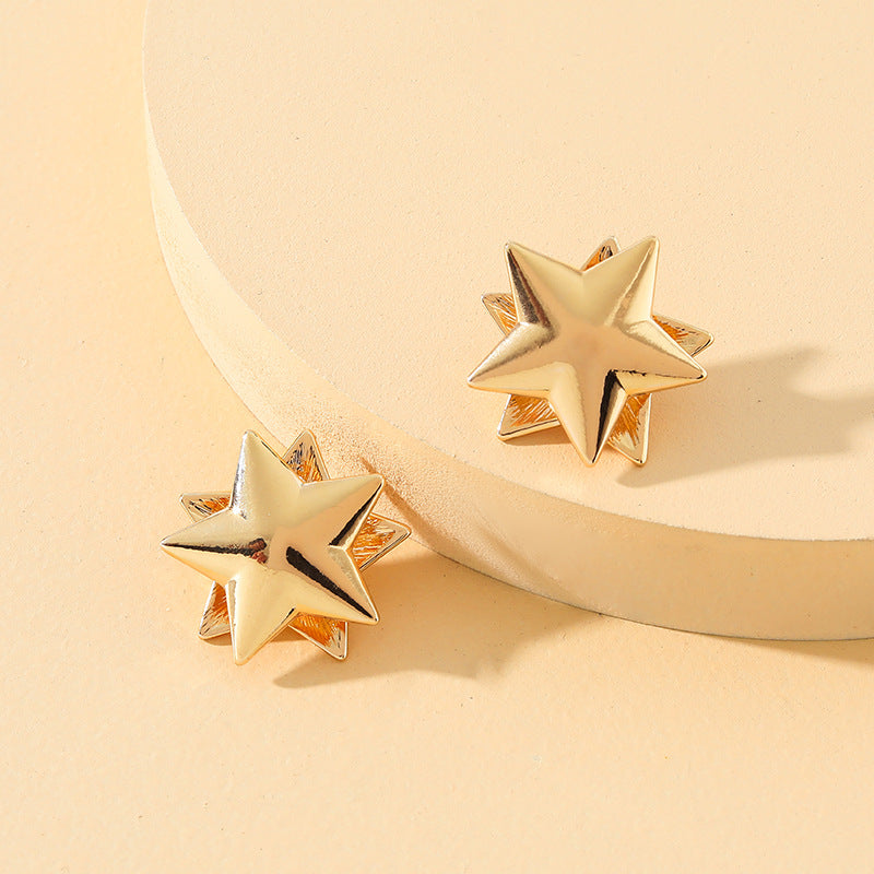 Glamorous Alloy Star Earrings with Unique Design