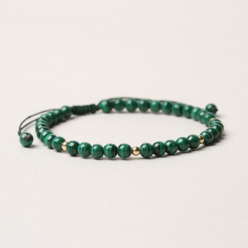 Malachite Stone Woven Bracelet for Men and Women