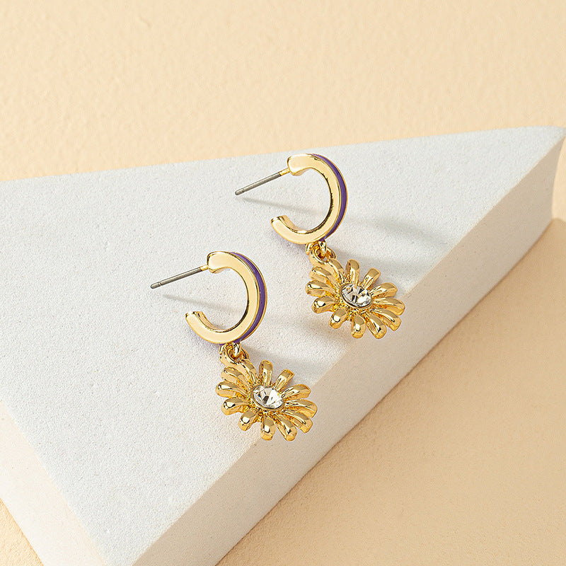 Sunflower Sunburst Earrings - Unique European Design Concept