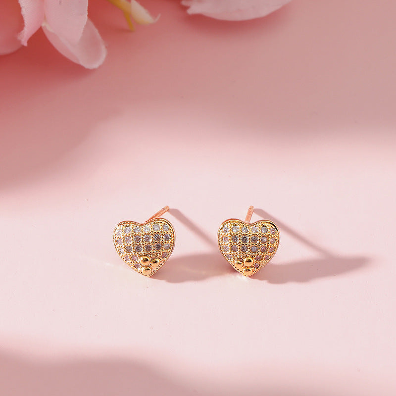 Zircon Love Stud Earrings - Vienna Verve Collection