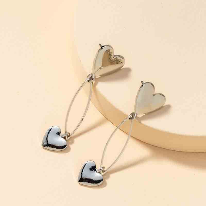 Vienna Verve Metal Heart Drop Earrings