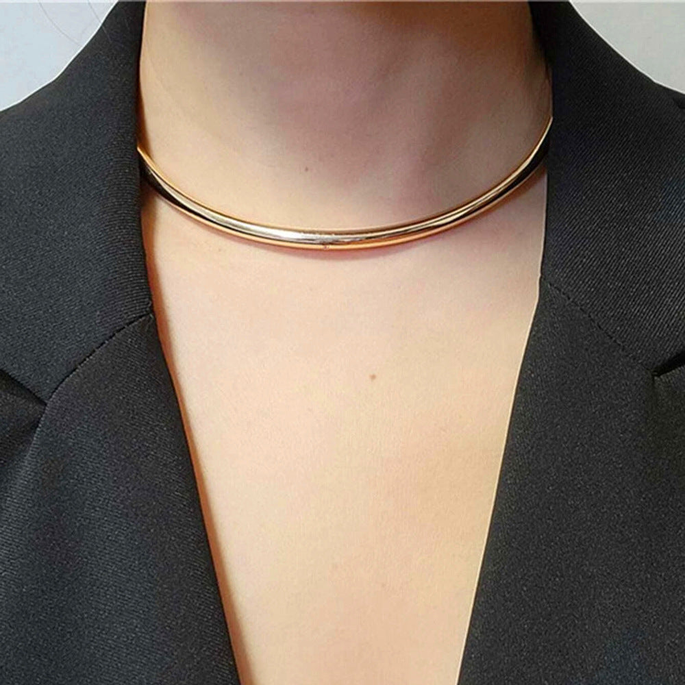 Foreign Trade Copper Tube Choker Necklace with Simple Design