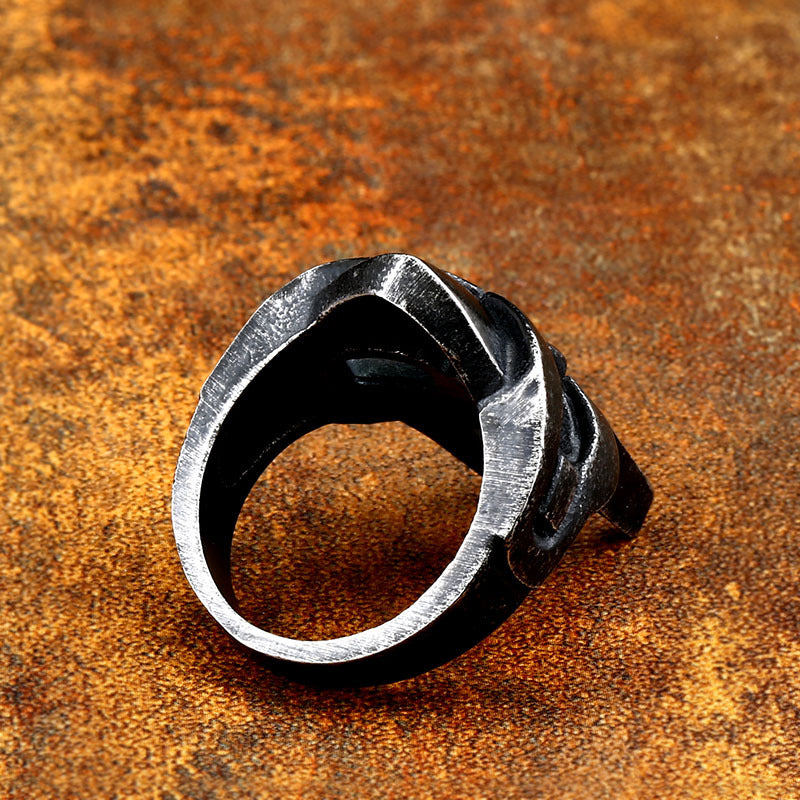 Customizable Retro Titanium Steel Ring for Men - Unique European and American Design, Perfect for Wholesale