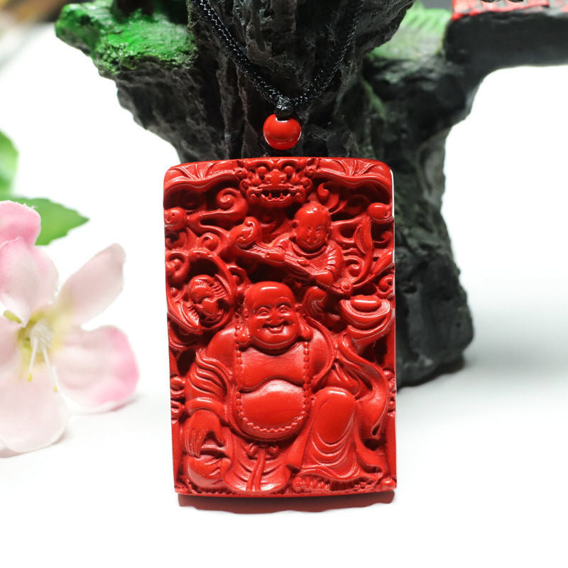 Vermilion Sand Maitreya Buddha Pendant - Symbol of Peace and Prosperity