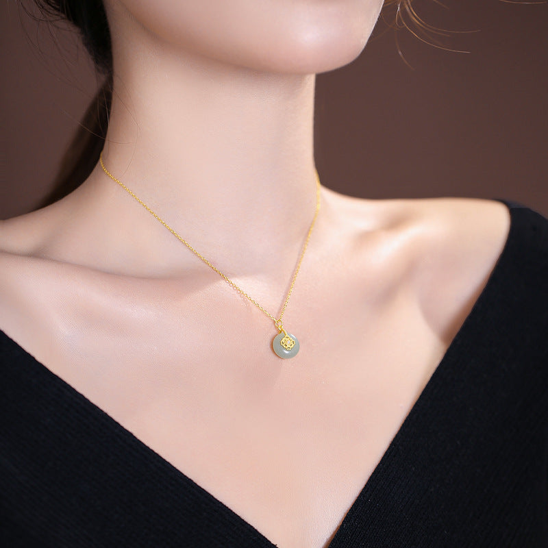 Fortune's Favor Sterling Silver Jade Peace Necklace