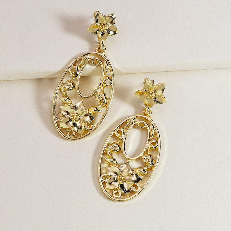 Metallic Blossom Textured Earrings - Vienna Verve Collection