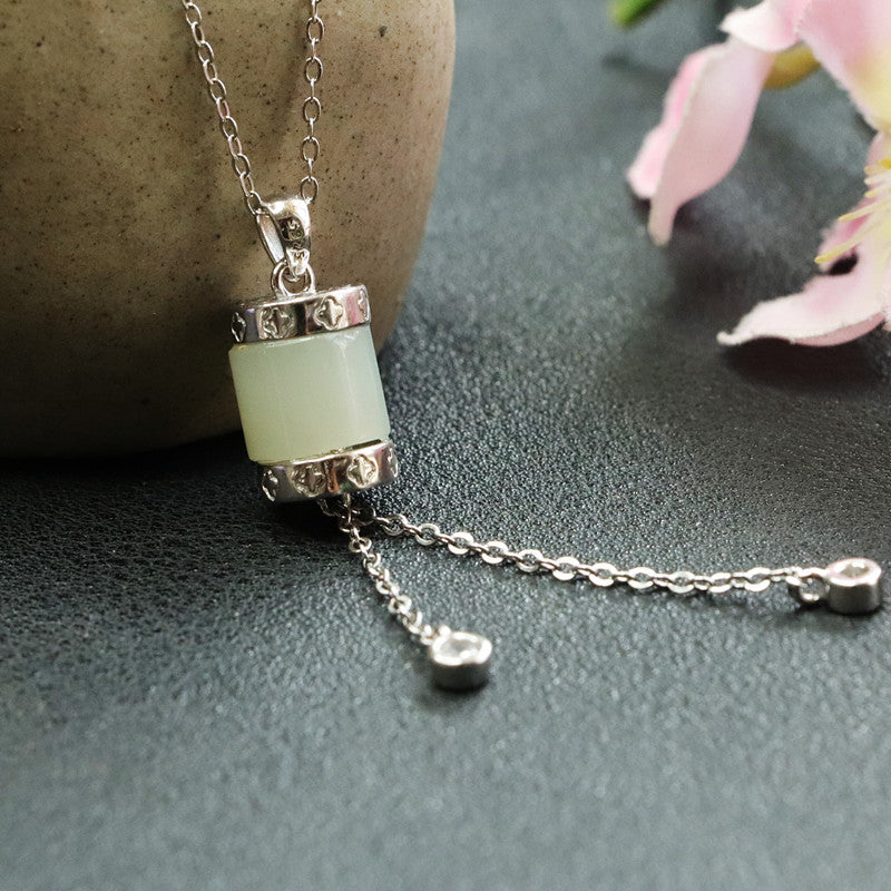 Fortune's Favor Sterling Silver Jade Necklace