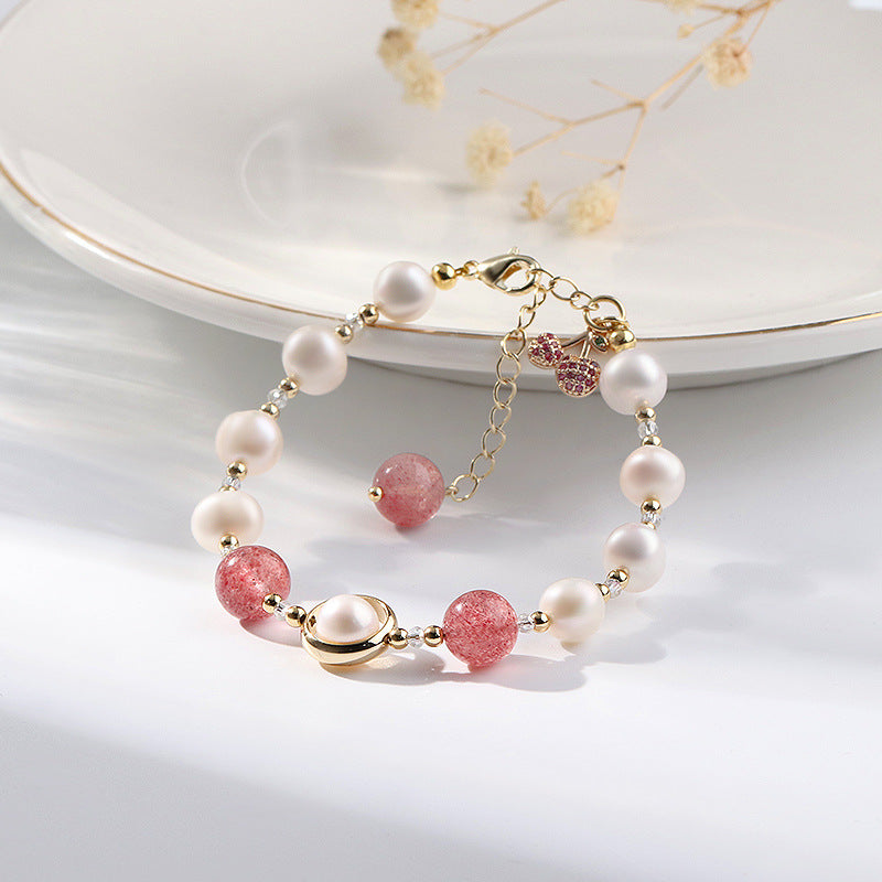 Fortune's Favor Crystal and Freshwater Pearl Sterling Silver Bracelet