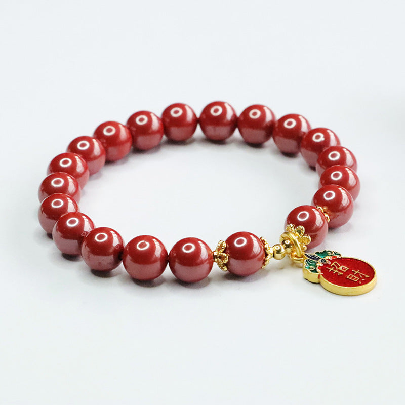 Cinnabar and Imperial Sand Bracelet for Fortune and Blessings