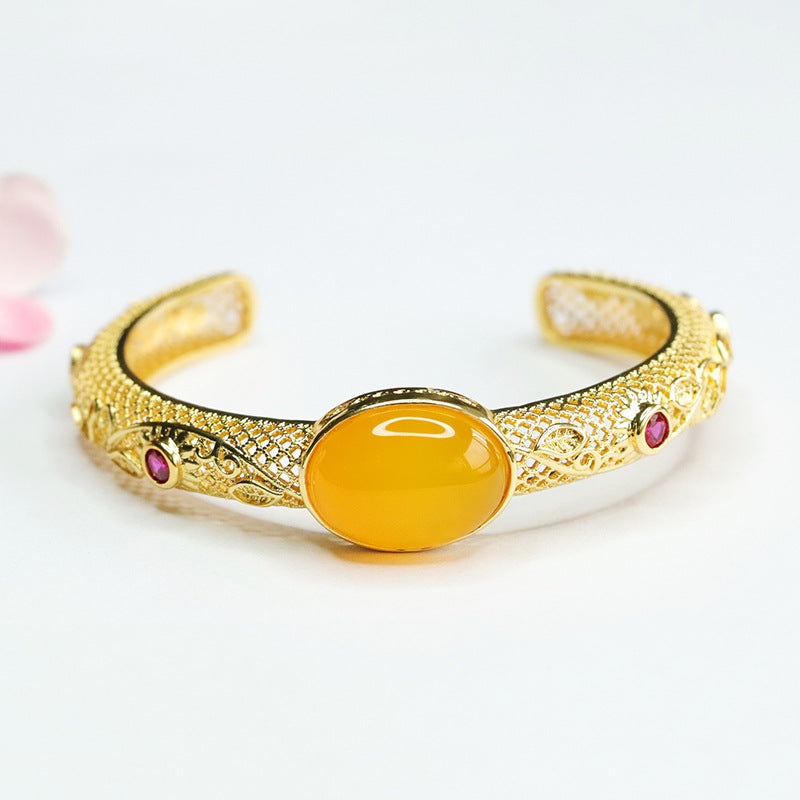 Golden Chalcedony Ethnic Style Bracelet