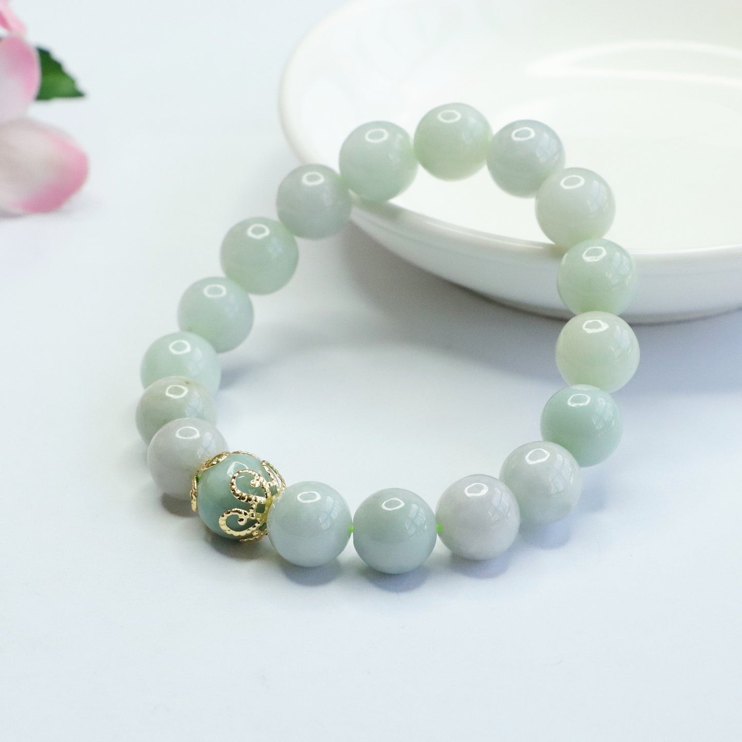 Fortune's Favor Sterling Silver Jade Bead Bracelet