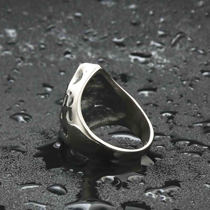 Titanium Steel Skull Ring - Retro Punk Rock Jewelry for Men