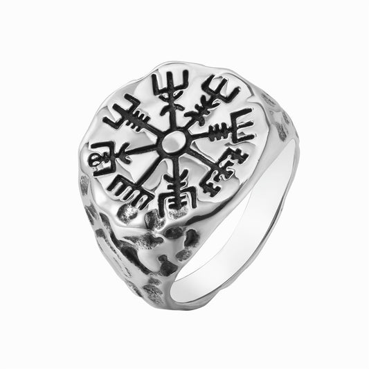 Personalized Retro Viking Titanium Steel Ring for Men - European & American Style, Wholesale Jewelry