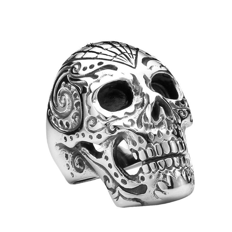 Exaggerated Men's Skull Ring in Titanium Steel - Wholesale Nightclub Jewelry for European and American Styles