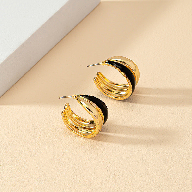 European Chic Drip Oil Earrings - Vienna Verve Collection