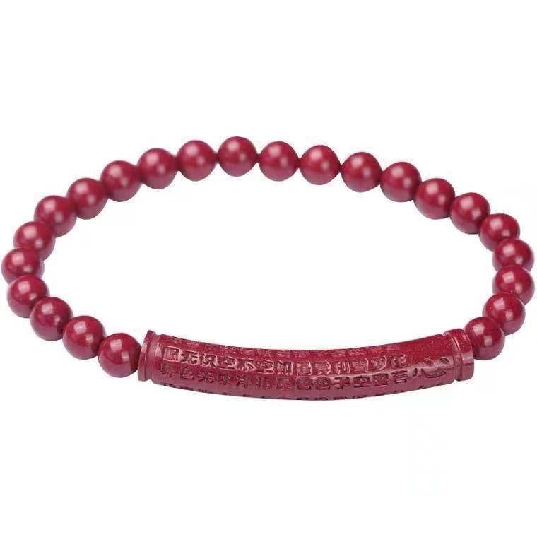 Red Sand Fortune Bracelet with Cinnabar Stone