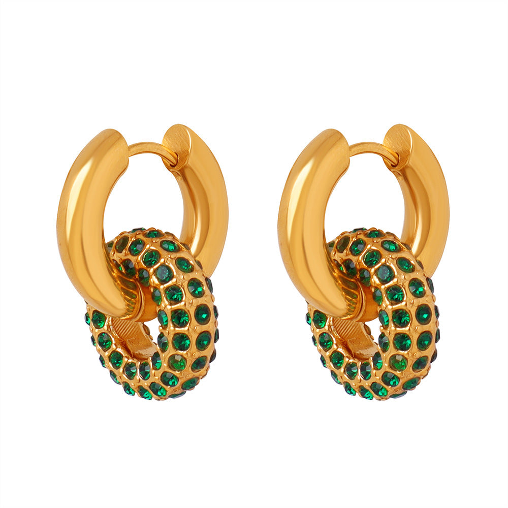 Luxurious Retro Gold-Plated Zircon Earrings for Stylish Women