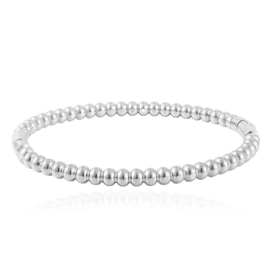 Chic Titanium Steel Round Bead Bracelet for Women - Elegant Minimalist Fashion Accessory