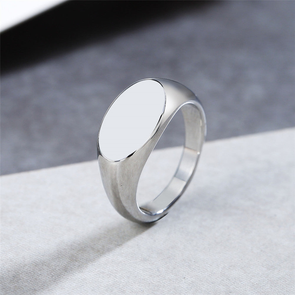 Everyday Genie Titanium Steel Unisex Ring in Smooth Korean Style