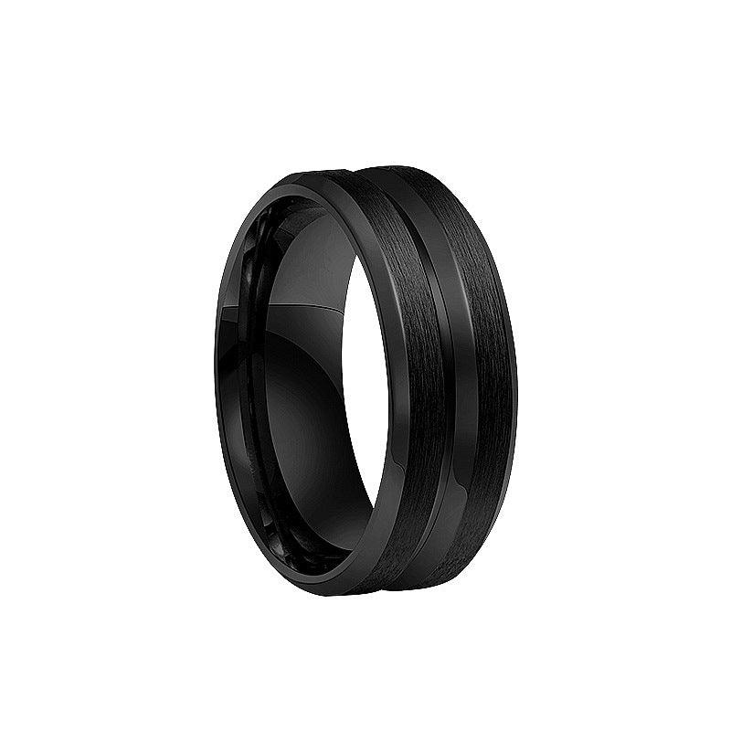 8MM Matte Stainless Steel Ring for Men - Sleek European Design