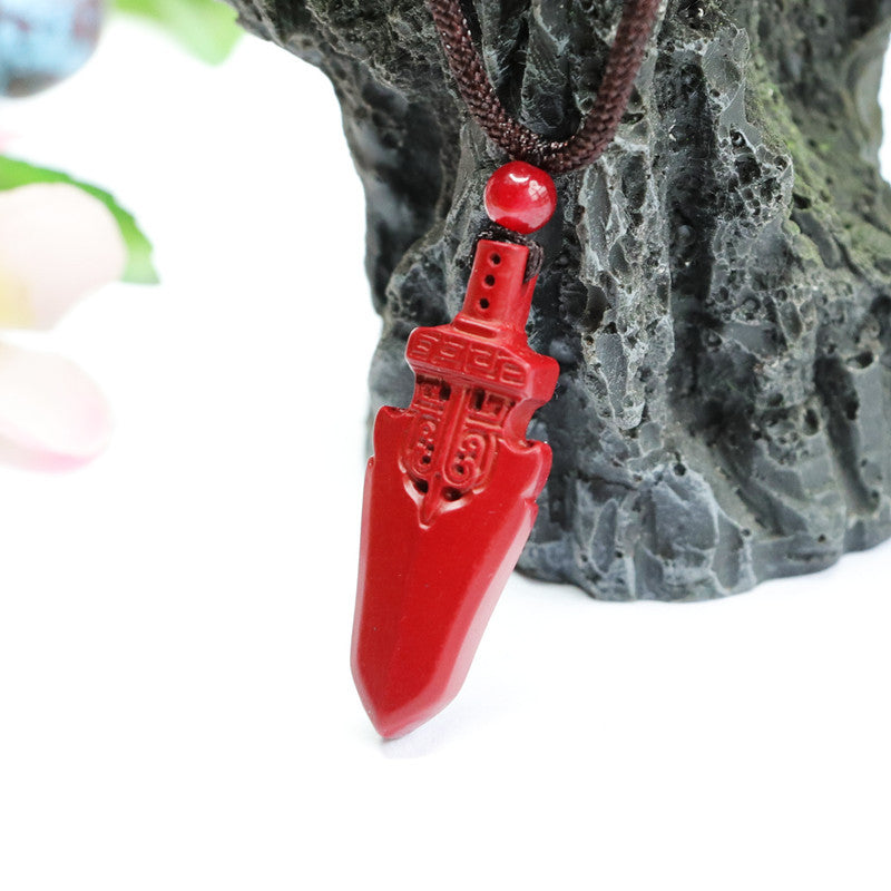 Demon Sword of Fortune's Favor Cinnabar Pendant