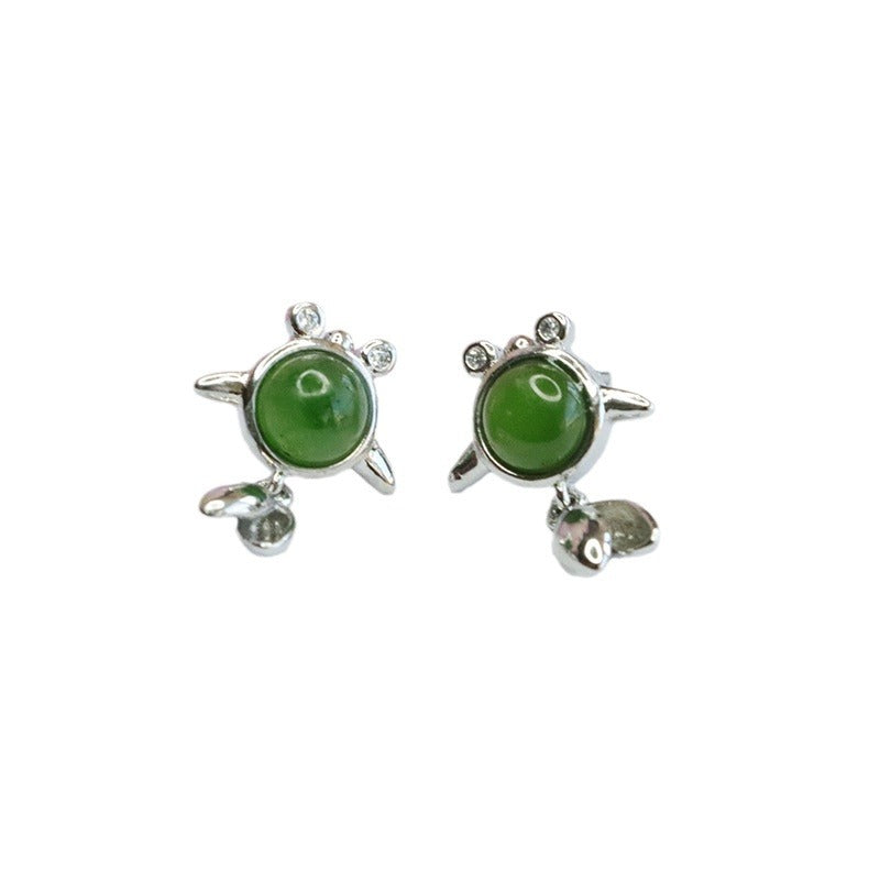 Koi Jade Sterling Silver Earrings