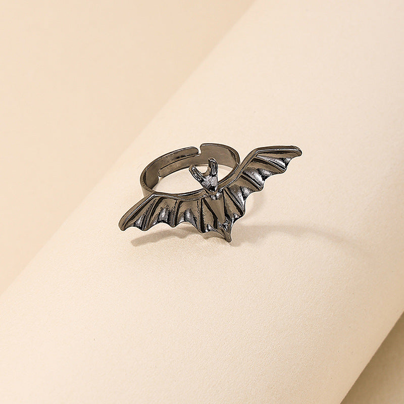 Dark Bat Black Ring - Hip Hop Style Statement Piece for Women