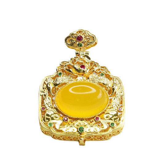 Phoenix Fragrance Yellow Chalcedony Sterling Silver Pendant