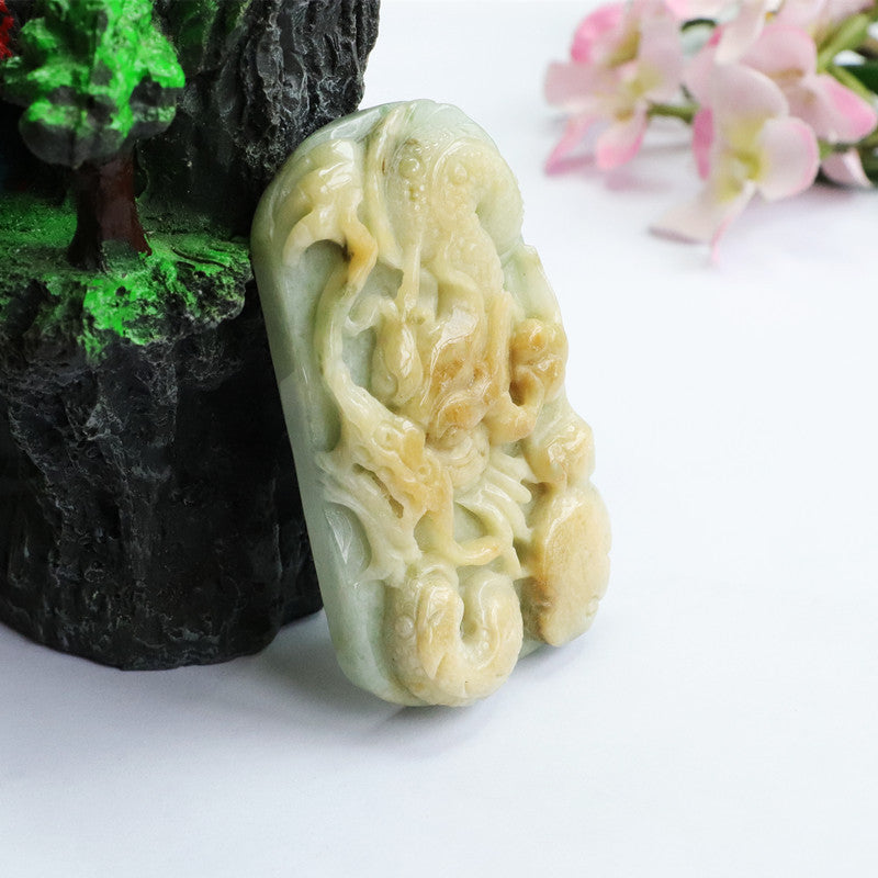 Fortune's Favor Yellow Jade Dragon Pendant