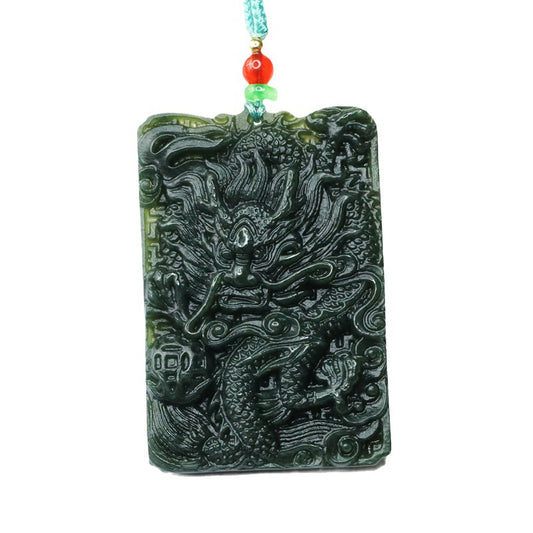 Hetian Jade Phoenix Carving Sterling Silver Necklace