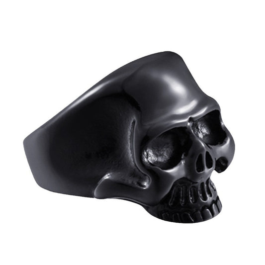 Retro Skull Ring for Men - European and American Stainless Steel Electroplated Black Jewelry