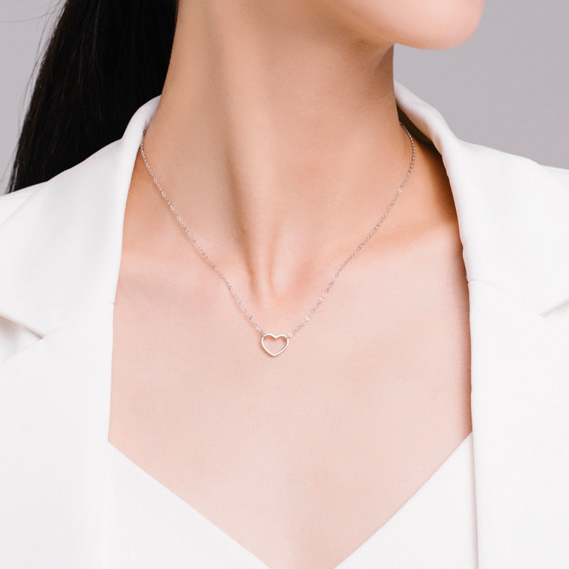 Sterling Silver Heart Necklace - Elegant and Timeless Jewelry Piece for Women