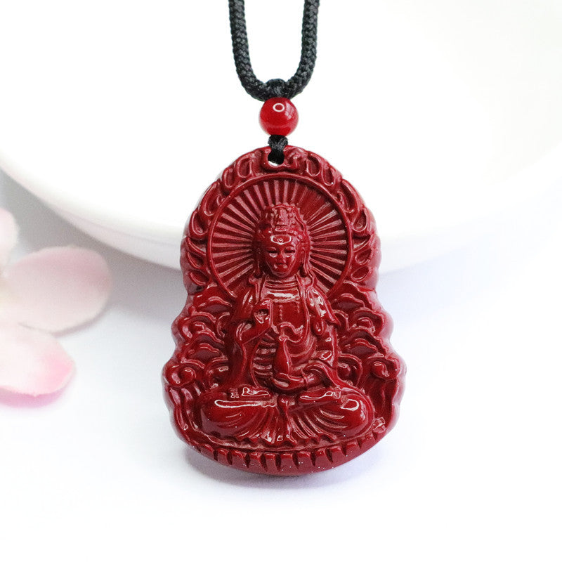 Vermilion Sand Guanyin Pendant: Exquisite Purple Gold Sand Jewelry