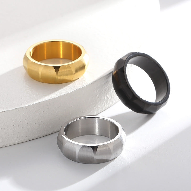 Modern Matte Titanium Steel Men's Ring with Brushed Finish and Comfortable Fit