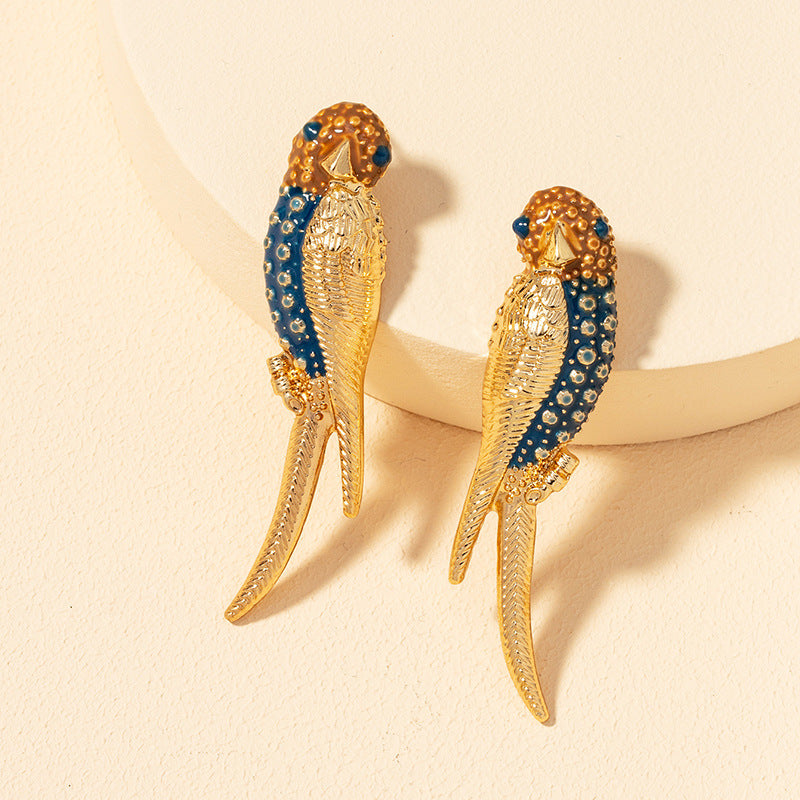 Exotic Metal Bird Earrings Set for Global Retail: Trendy and Bold Statement Earrings