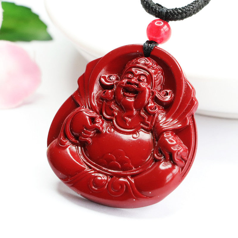 Cinnabar Pendant Purple Gold Sand God of Wealth Pendant Jewelry