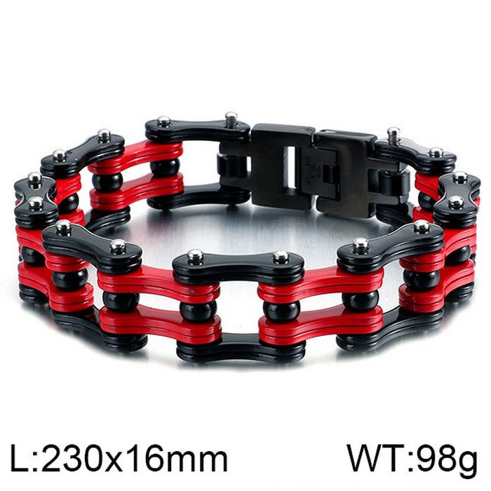 Trendy Men's Titanium Steel Bicycle Chain Bracelet - Rock Punk Style