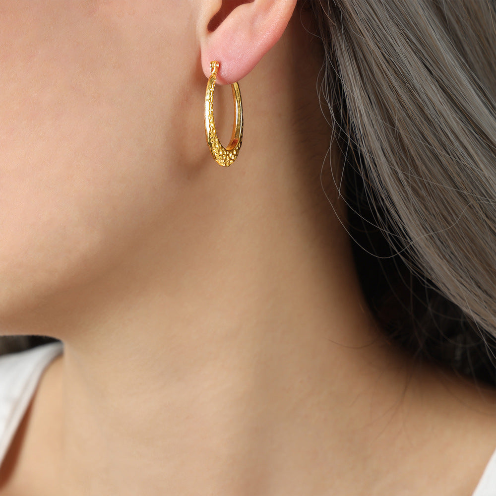 Modern Elegance: Luxe Titanium Steel Gold-Plated Geometric Earrings for Women