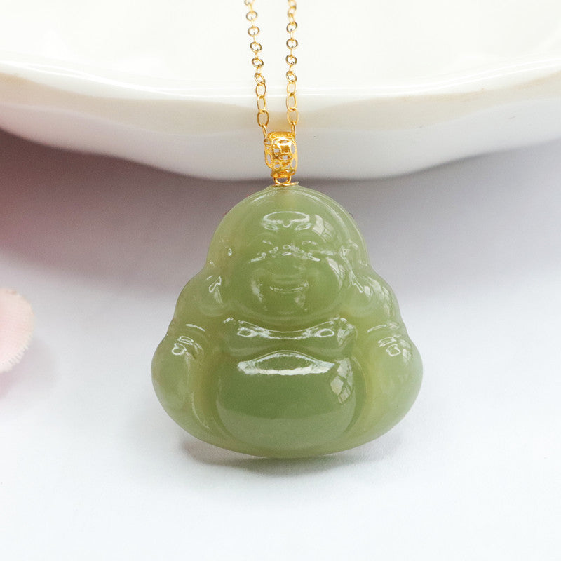 Buddha Blessings Natural Hotan Jade Necklace