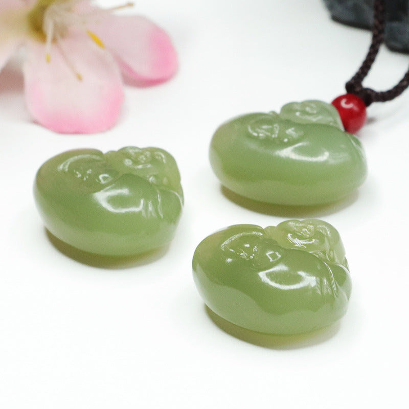 Maitreya Buddha Jade Jewelry Pendant crafted from Hotan Jade