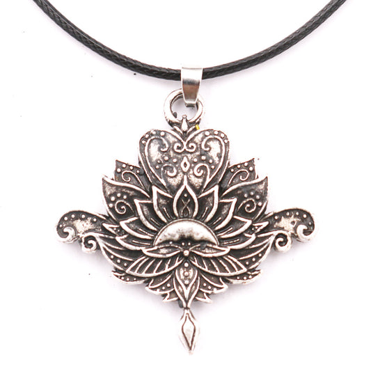 Vintage Mandala Metal Necklace with OM Pendant - Handmade Indian Yoga Jewelry