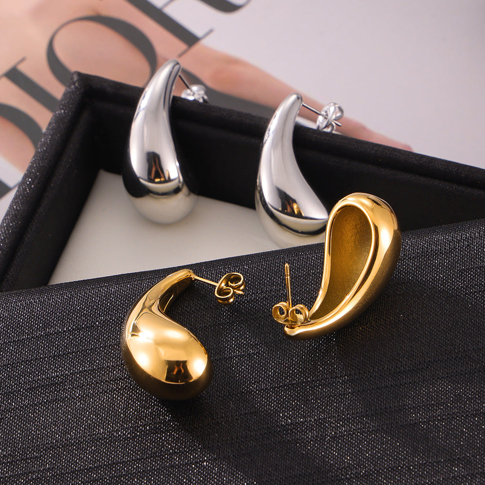 Exaggerated Crescent Personality Earrings - Titanium Steel Statement Jewelry