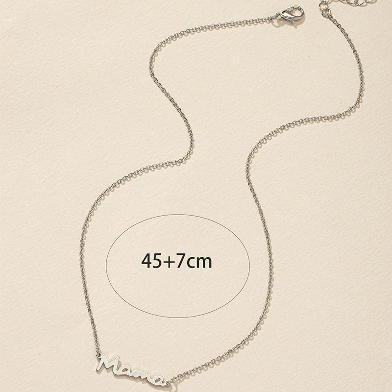 Mama Necklace with Letter Collarbone Chain: Trendy Minimalist Design from Europe and America