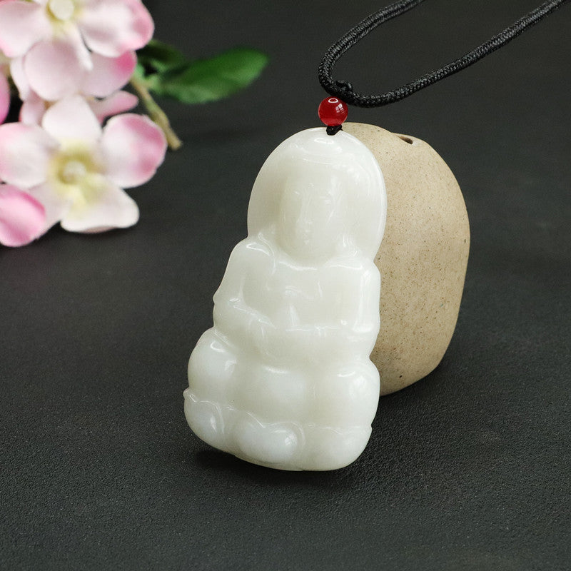 White Jade Guanyin Pendant from Fortune's Favor Collection