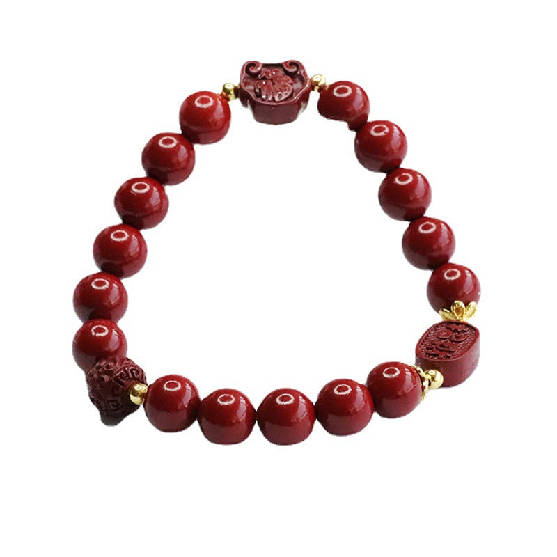 Purple and Gold Cinnabar Stone Bracelet from the Fortune's Favor Collection